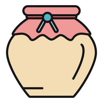 Honey jar flat vector illustrating sweet food preserve Stock Illustration