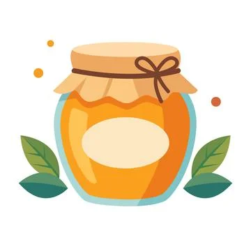 Honey Jar Flat Vector Illustration for Rosh Hashanah Stock Illustration