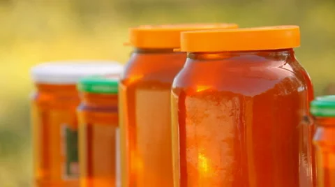 Honey jar Stock Footage 1392036