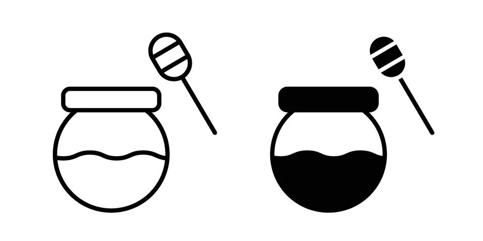 Honey jar icon black vector isolated on white Stock Illustration