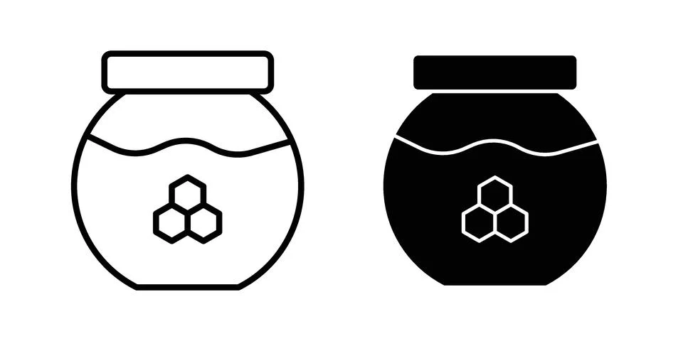 Honey jar icon set. Vector EPS 10 Stock Illustration
