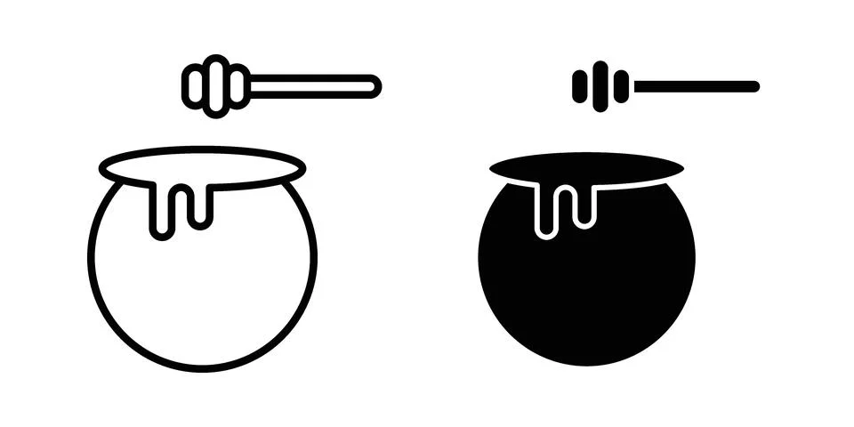 Honey jar icon vector design illustrations Stock Illustration