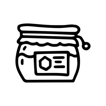 Honey jar line vector doodle simple icon Stock Illustration