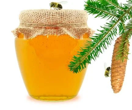 Honey in a jar Stock Photos