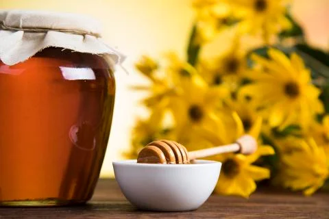 Honey in jar Free Stock Photos