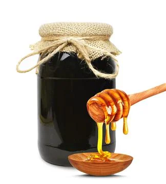 Honey in a jar Stock Photos