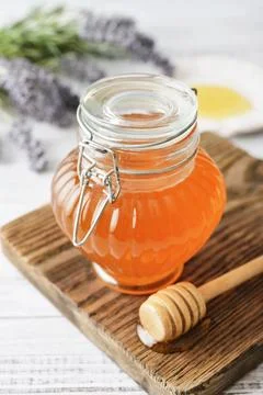 Honey in jar Fotos Stock