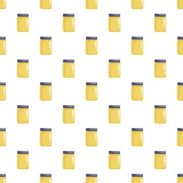 Honey jar seamless pattern design for food packaging Stock Illustration