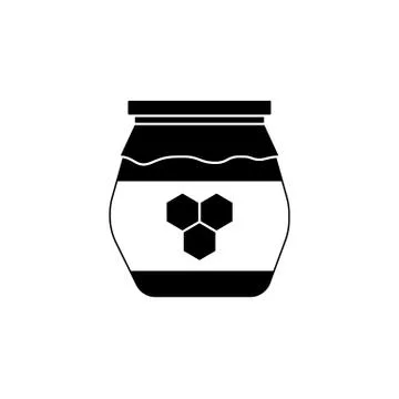 Honey jar solid icon, food drink elements Stock Illustration
