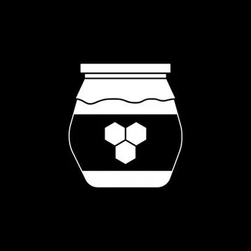 Honey jar solid icon, food drink elements Stock Illustration
