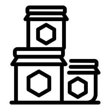 Honey jar stack icon outline vector. Bee nectar Stock Illustration