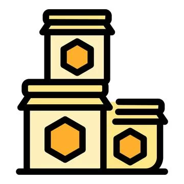 Honey jar stack icon vector flat 스톡 일러스트