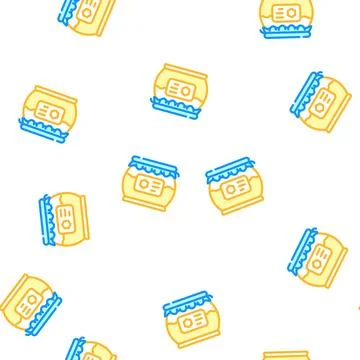 Honey jar vector seamless pattern Stock Illustration