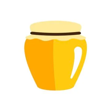 Honey jar on white background. Vector illustration in trendy flat style. EPS 10. Stock Illustration