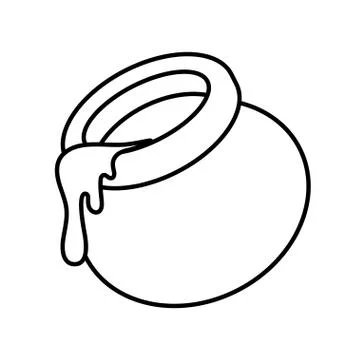 Honey in jars linear icon Stock Illustration