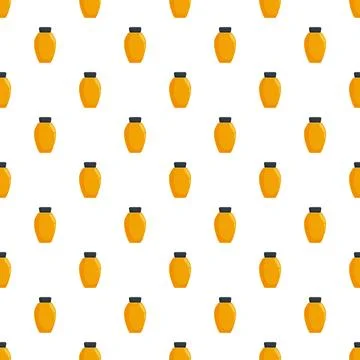 Honey jars pattern creating a sweet food background Stock Illustration
