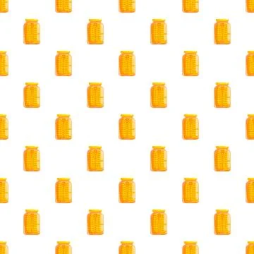 Honey jars pattern generating sweet abstract background Stock Illustration