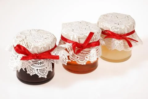 Honey jars Stock Photos