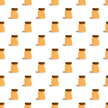 Honey jars repeat creating a sweet food background Stock Illustration