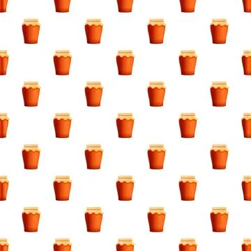 Honey jars seamless pattern creating food background Stock Illustration