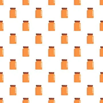 Honey jars seamless pattern with golden sweet liquid Stock Illustration