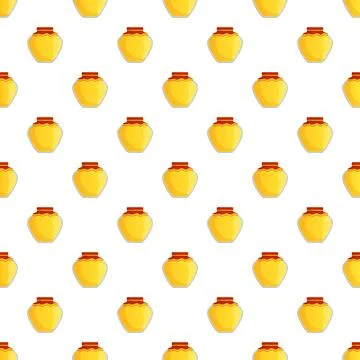 Honey jars seamless pattern illustrating sweet natural food Illustrazione stock