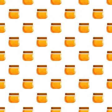 Honey jars seamless pattern illustrating sweet organic food Stock Illustration