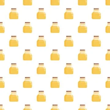 Honey jars seamless pattern presenting sweet organic food イラスト素材