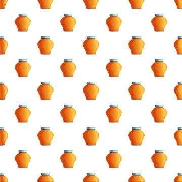 Honey jars seamless pattern with sweet food product Illustrazione stock