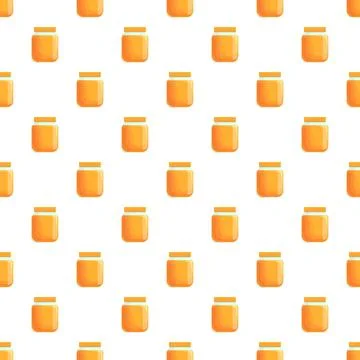 Honey jars seamless pattern sweet food background Stock Illustration