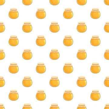 Honey jars seamless pattern with sweet food Stock Illustration