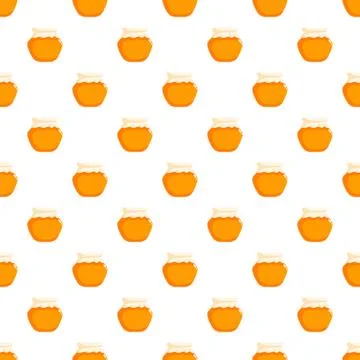 Honey jars seamless pattern sweet organic food Stock Illustration