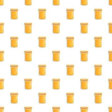 Honey jars seamless pattern vector illustration Stock Illustration