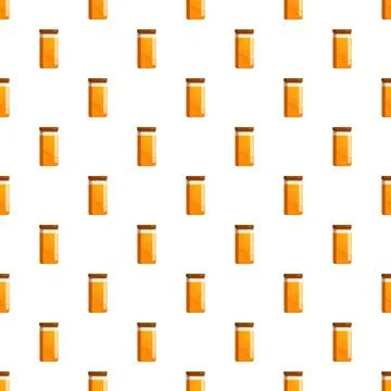Honey jars seamless pattern on white background Stock Illustration