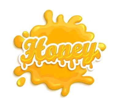 Honey label splash. Stock Illustration