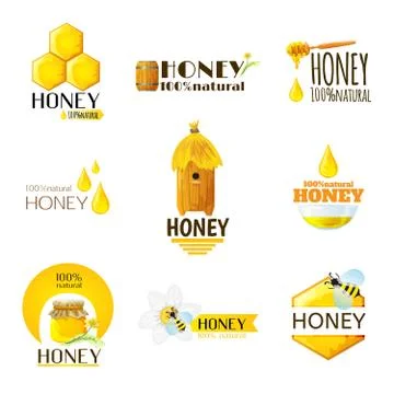 Honey Labels Set イラスト素材