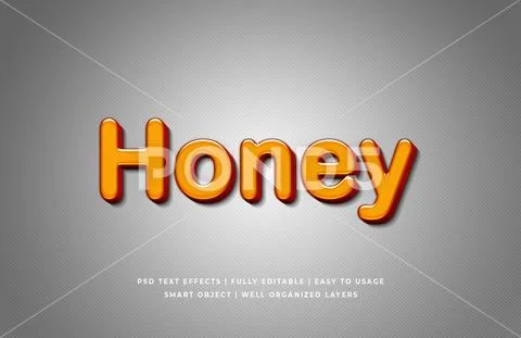 Honey liquid 3d text style effect mockup - PSD Template PSD Template