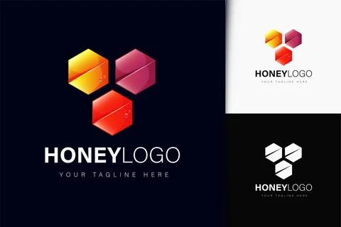 Honey logo design with gradient Stock Illustration