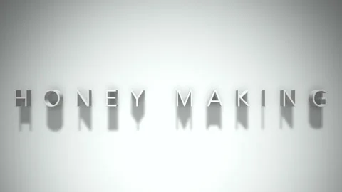 Honey making 3D title animation white text on a white background Stock Footage 299647441