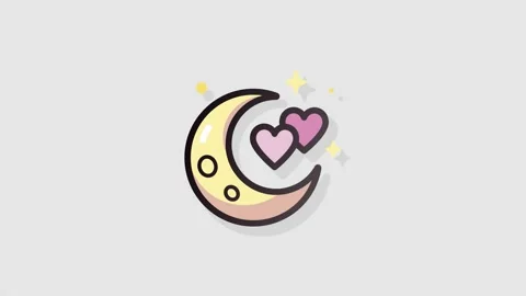 Honey Moon icon animation alpha | Stock Video | Pond5
