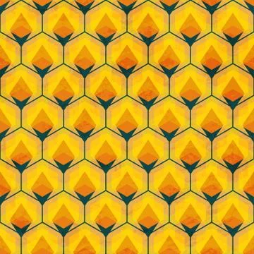 Honey mosaic seamless pattern Stock Illustration