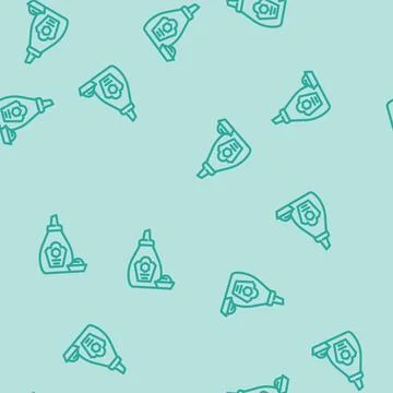Honey mustard condiment line vector seamless pattern 스톡 일러스트