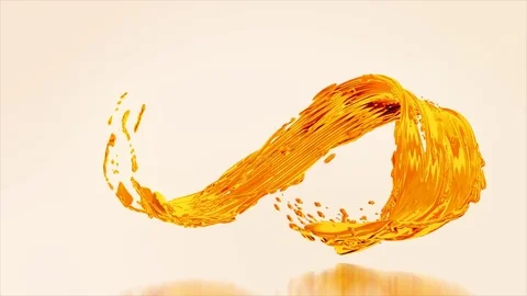 Honey or Oil splash looping shape, Liquid surface, Cosmetic, Stock Footage 80551883