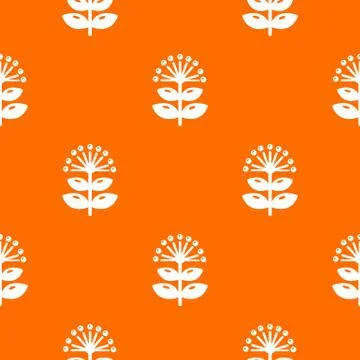 Honey plant pattern vector orange 스톡 일러스트