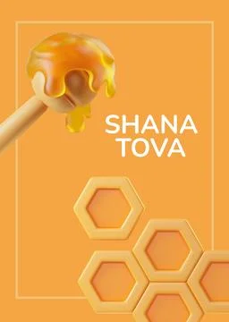 Honey pot 3d vector illustration for Rosh Hashanah Illustrazione stock
