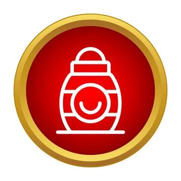 Honey pot icon inside red button design Stock Illustration