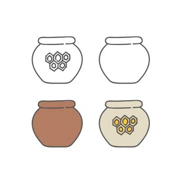 Honey pot vector collection of jars Stock Illustration