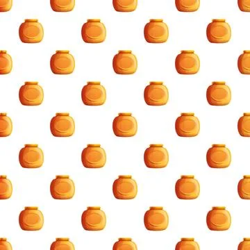 Honey pots seamless pattern on white background Illustrazione stock
