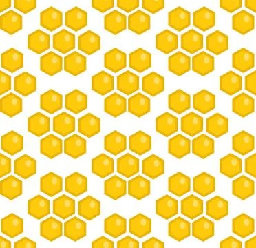 Honey seamless pattern. Beekeeping endless background, texture. Vector illu.. イラスト素材