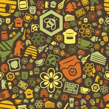 Honey seamless pattern Stock Illustration
